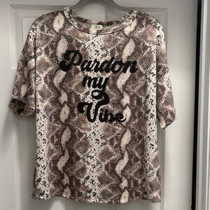 Blue Buttercup Pardon My Vibe Snake Print Tee